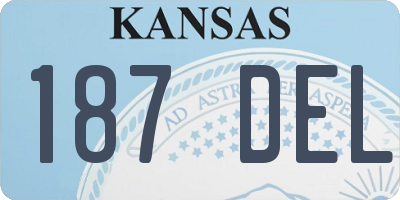 KS license plate 187DEL