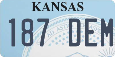 KS license plate 187DEM