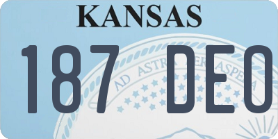 KS license plate 187DEO