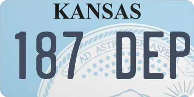 KS license plate 187DEP