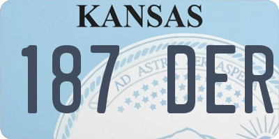 KS license plate 187DER