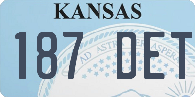 KS license plate 187DET