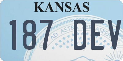 KS license plate 187DEV