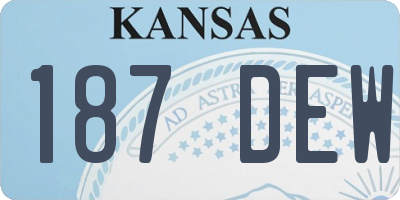 KS license plate 187DEW