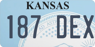 KS license plate 187DEX