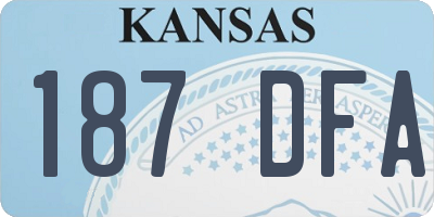 KS license plate 187DFA