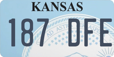 KS license plate 187DFE