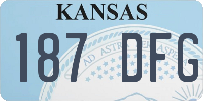 KS license plate 187DFG
