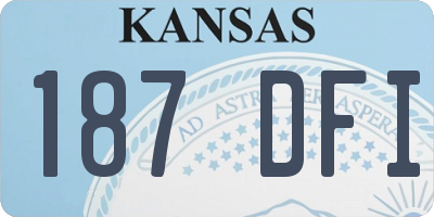 KS license plate 187DFI
