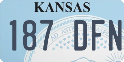 KS license plate 187DFN