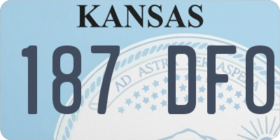KS license plate 187DFO