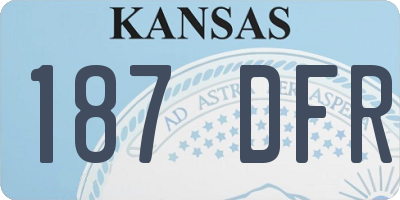KS license plate 187DFR