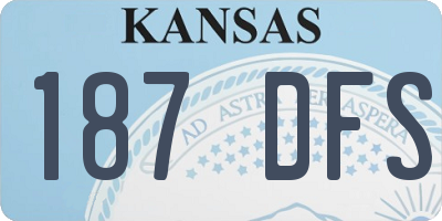 KS license plate 187DFS