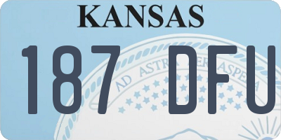 KS license plate 187DFU