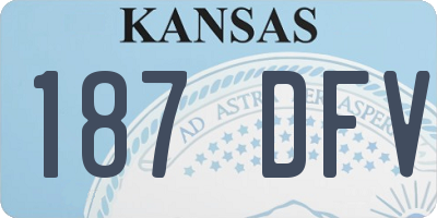 KS license plate 187DFV