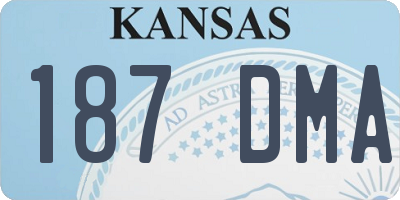 KS license plate 187DMA
