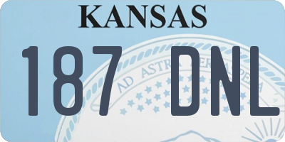 KS license plate 187DNL