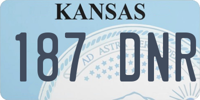 KS license plate 187DNR