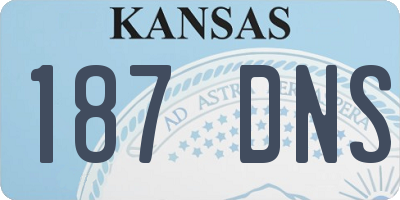 KS license plate 187DNS
