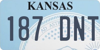 KS license plate 187DNT