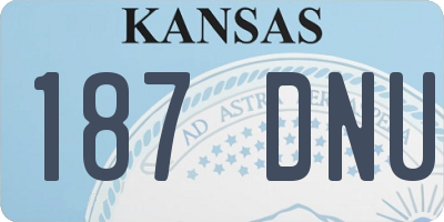KS license plate 187DNU