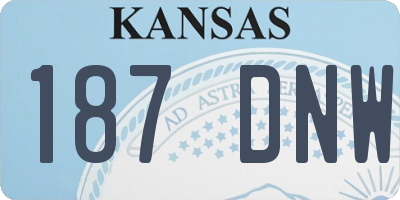 KS license plate 187DNW