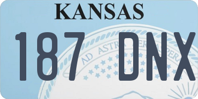 KS license plate 187DNX