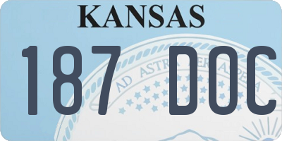 KS license plate 187DOC