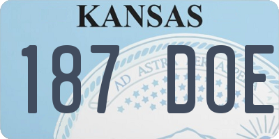 KS license plate 187DOE