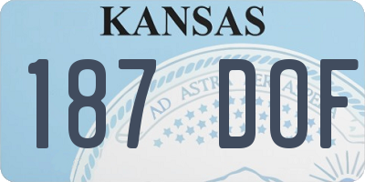 KS license plate 187DOF