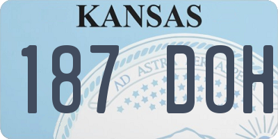 KS license plate 187DOH