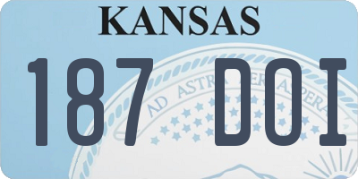KS license plate 187DOI