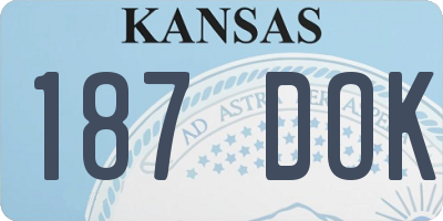 KS license plate 187DOK