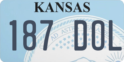 KS license plate 187DOL