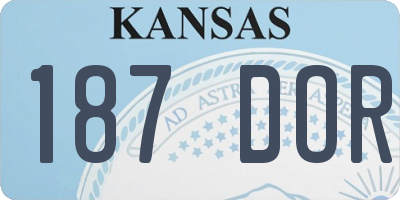 KS license plate 187DOR