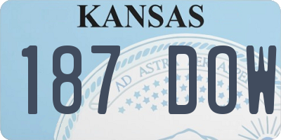 KS license plate 187DOW