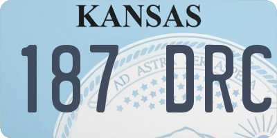 KS license plate 187DRC