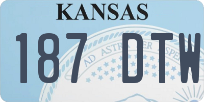 KS license plate 187DTW