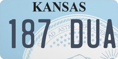 KS license plate 187DUA