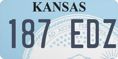 KS license plate 187EDZ