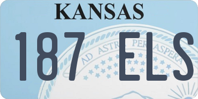 KS license plate 187ELS