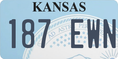 KS license plate 187EWN