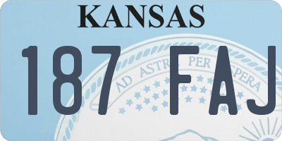 KS license plate 187FAJ