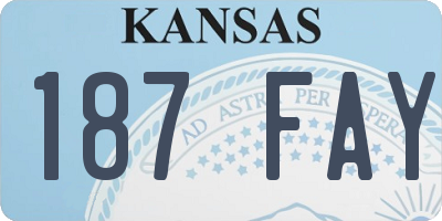 KS license plate 187FAY