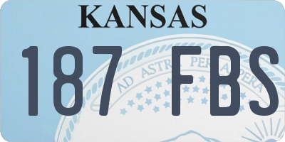 KS license plate 187FBS
