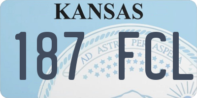 KS license plate 187FCL