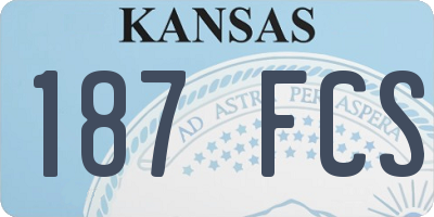 KS license plate 187FCS