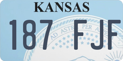 KS license plate 187FJF