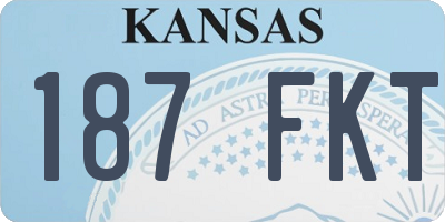 KS license plate 187FKT