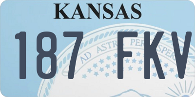 KS license plate 187FKV